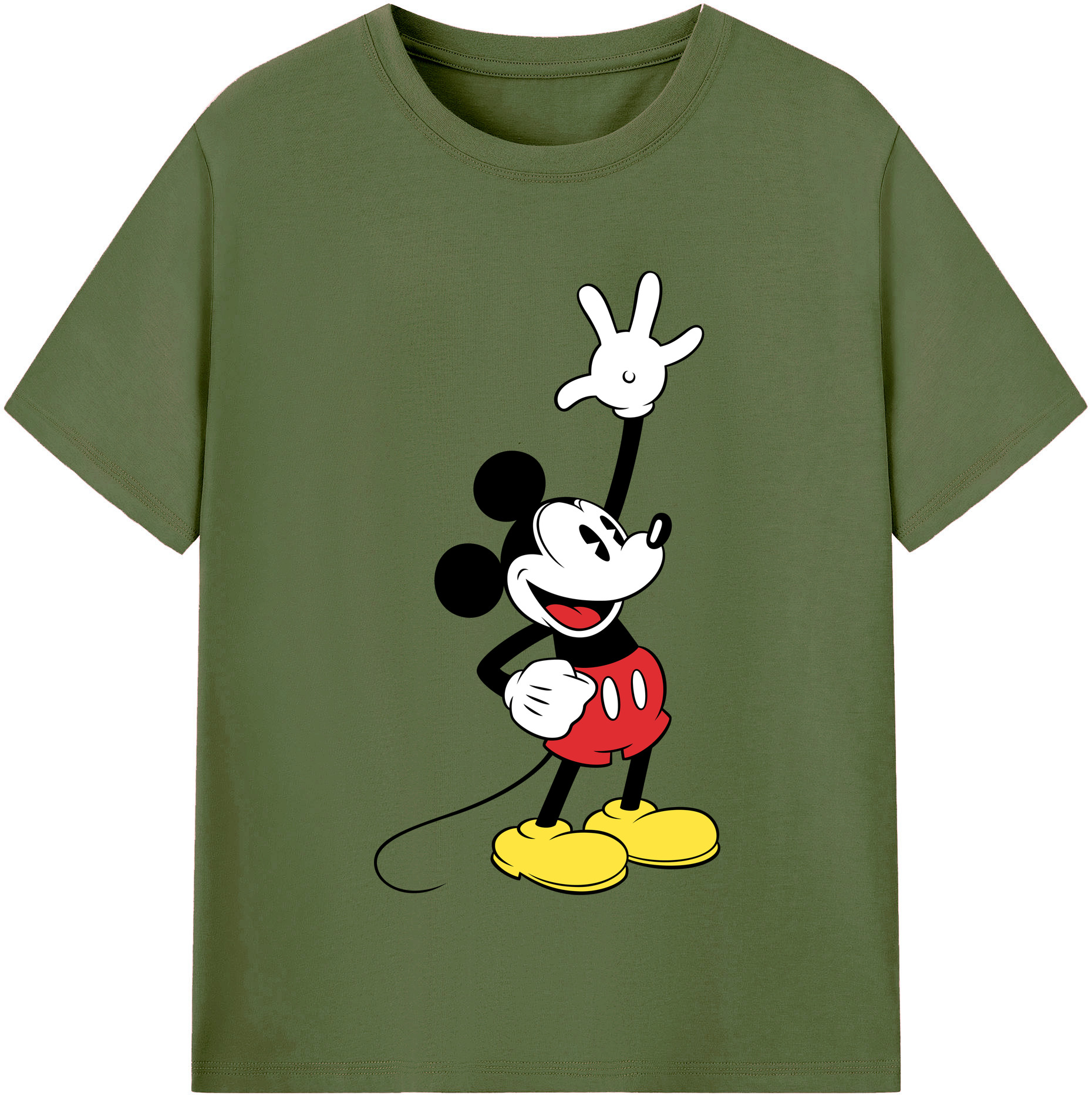（画像用） ミッキーマウス Mickey Mouse 綿100％半袖Tシャツ（フロントプリント）